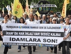 İran Cumhurbaşkanı Ruhani'ye idam protestosu