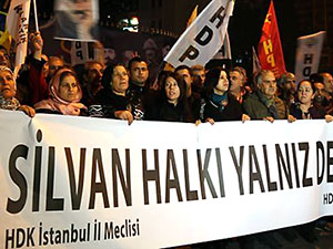 İstanbul'da 'Silvan halkı yalnız değildir' eylemi