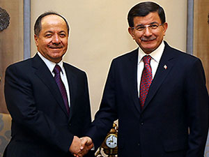 Barzani, Davutoğlu ile görüştü