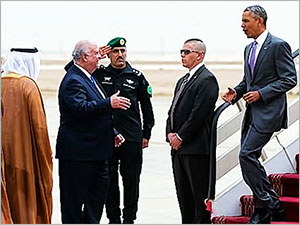 Obama'yı Suudi Arabistan'da vali karşıladı