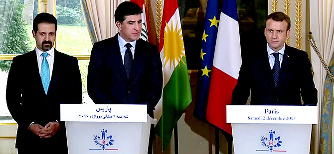 Neçirvan Barzani ile Macron Paris'te görüştü