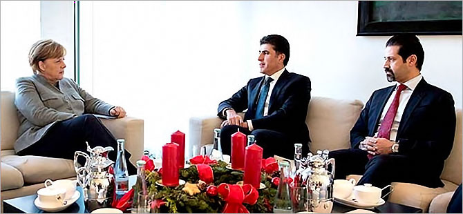 Neçirvan Barzani, Merkel ile görüştü