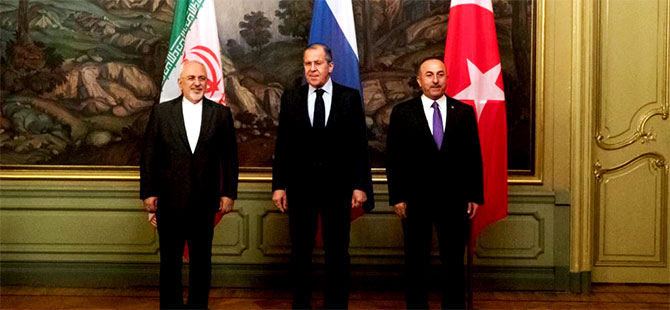 Çavuşoğlu, Lavrov ve Zarif Suriye'yi görüştü