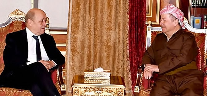 Mesud Barzani Fransız Dışişleri Bakanı’nı kabul etti