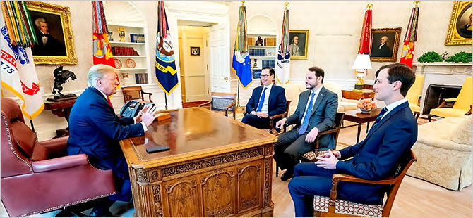 Berat Albayrak, Beyaz Saray'da Trump'la görüştü