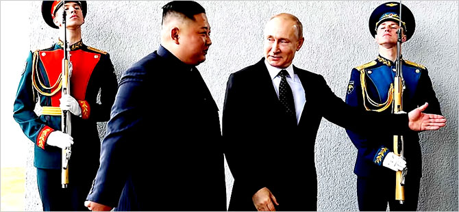 Putin ve Kim ilk kez bir araya geldi