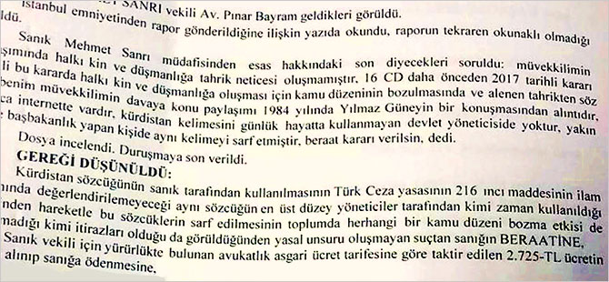 'Kürdistan' kelimesine Binali Yıldırım beraati