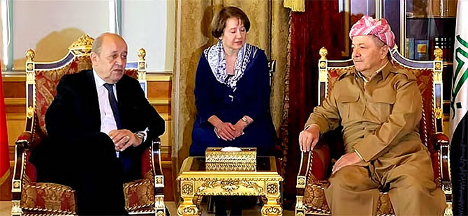 Mesud Barzani, Fransa Dışişleri Bakanı’nı kabul etti