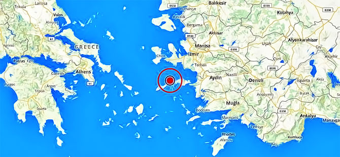 Ege Denizi'nde 4.4 büyüklüğünde deprem